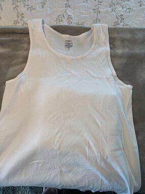 Goodfellow & Co Mens Classic Tanks 4 Pack White Ribbed Cotton Undershirts XXL